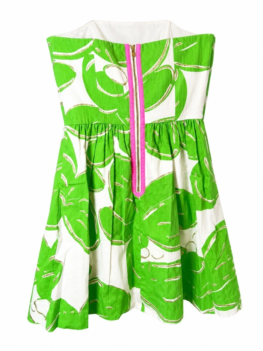 🌺 Lilly Pulitzer Lottie Strapless Dress – Stinger Lime Green & Resort White - Picture 6 of 6